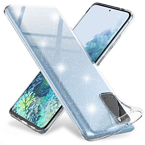 NALIA Glitter Case kompatibel mit Samsung Galaxy S20 Plus Hülle, Ultra-Slim Bling Silikon Handyhülle Strass Cover Durchsichtig, Dünne Handy-Tasche Schutzhülle Phone Diamond Bumper, Farbe:Transparent von NALIA