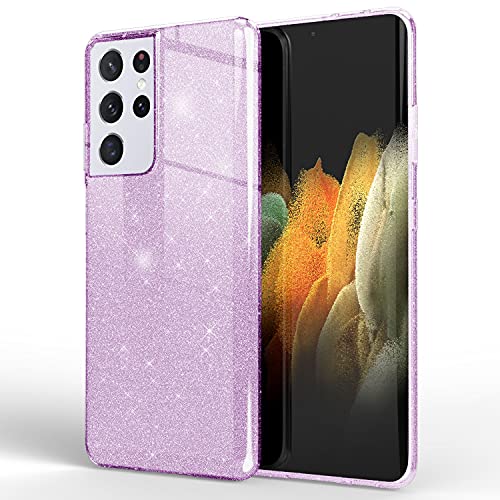 NALIA Glitzer Handyhülle kompatibel mit Samsung Galaxy S21 Ultra Hülle, Bling Silikon Cover Case Glänzend Glitter Phone Etui, Telefon Strass Diamant Backcover Handy-Tasche Schutzhülle, Farbe:Lila NALIA Glitzer Handyhülle kompatibel mit Samsung Galaxy S21 Ultra Hülle, Bling Silikon Cover Case Glänzend Glitter Phone Etui, Telefon Strass Diamant Backcover Handy-Tasche Schutzhülle, Farbe:Lila von NALIA