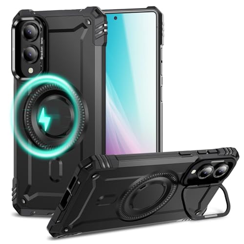 NALIA Granite für Samsung Galaxy S25 Edge Hülle für MagSafe, Panzerhülle, Extrem Robust, Militär Schutzklasse, Kamera Standfuß, Integrierter Magnet-Ring, Schlagfeste Handyhülle, Farbe:Vulkanschwarz NALIA Granite für Samsung Galaxy S25 Edge Hülle für MagSafe, Panzerhülle, Extrem Robust, Militär Schutzklasse, Kamera Standfuß, Integrierter Magnet-Ring, Schlagfeste Handyhülle, Farbe:Vulkanschwarz von NALIA
