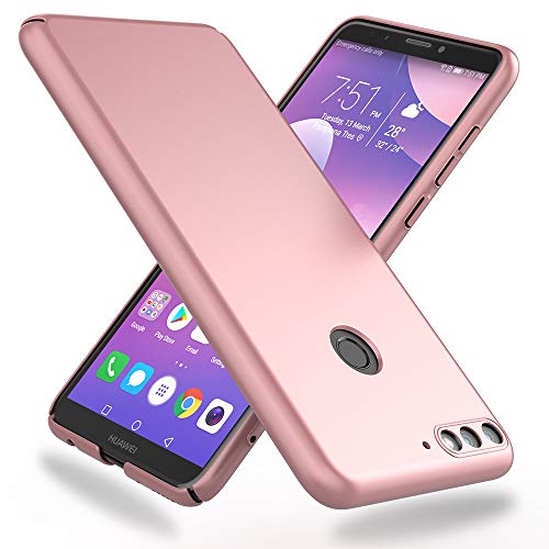 NALIA Handyhülle kompatibel mit Huawei Y7 (2018), Dünne Hard-Case Hülle Schutzhülle Matt, Ultra-Slim Cover Etui leichte Handy-Tasche, Smart-Phone Backcover Skin Bumper, Farbe:Rose Gold von NALIA