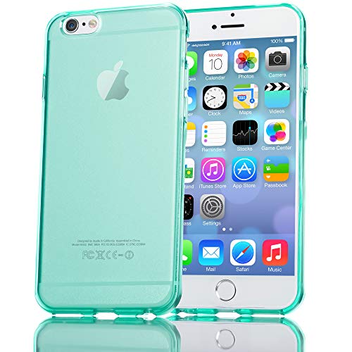 NALIA Handyhülle kompatibel mit iPhone 6 Plus 6S Plus, Ultra-Slim Silikon Case Cover Crystal Schutz-Hülle Dünn Durchsichtig, Etui Handy-Tasche Back-Cover Transparent Phone Bumper - Türkis Transparent von NALIA