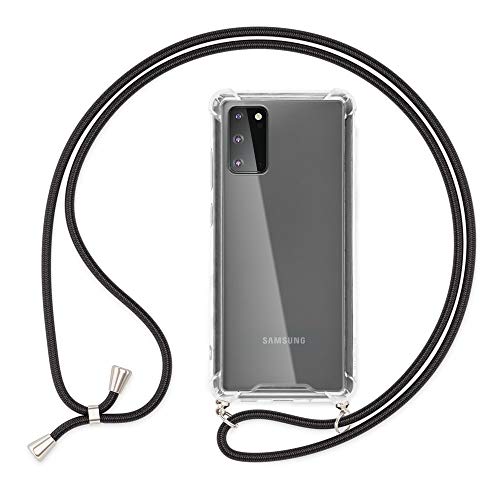 NALIA Handyhülle mit Kette kompatibel mit Samsung Galaxy S20 Hülle, Slim Necklace Hard-Case mit Umhänge-Band, Transparente Schutzhülle & Handy-Schnur, Soft Kordel Cover Phone Etui, Farbe:Schwarz NALIA Handyhülle mit Kette kompatibel mit Samsung Galaxy S20 Hülle, Slim Necklace Hard-Case mit Umhänge-Band, Transparente Schutzhülle & Handy-Schnur, Soft Kordel Cover Phone Etui, Farbe:Schwarz von NALIA