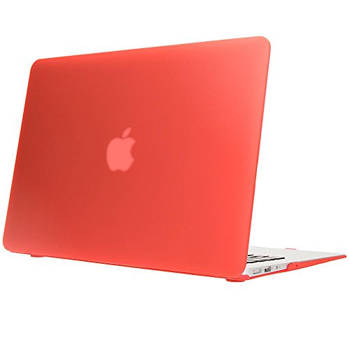 NALIA Hardcase kompatibel mit MacBook Air 13 Zoll (2015), Ultra-Slim Case Hülle Cover Schutzhülle Matt, Transparent Protector Sleeve Hartschale, Front& Backcover Laptop Tasche Skin Dünn, Farbe:Rot von NALIA