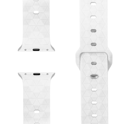 NALIA Hexion Armband kompatibel mit Apple Watch Armband Series SE/iWatch 10 9 8 7 6 5 4 3 2 1, 38/40/41/42mm, Silikon Loop mit Hexagon Design, Sportarmband Steck-Pin-Verschluss, Farbe:Polarweiß NALIA Hexion Armband kompatibel mit Apple Watch Armband Series SE/iWatch 10 9 8 7 6 5 4 3 2 1, 38/40/41/42mm, Silikon Loop mit Hexagon Design, Sportarmband Steck-Pin-Verschluss, Farbe:Polarweiß von NALIA
