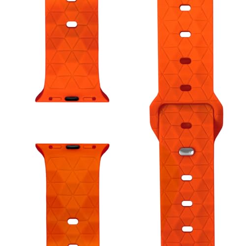 NALIA Hexion Armband kompatibel mit Apple Watch Armband Series SE/iWatch 10 9 8 7 6 5 4 3 2 1, 38/40/41/42mm, Silikon Loop mit Hexagon Design, Sportarmband Steck-Pin-Verschluss, Farbe:Sonnenorange NALIA Hexion Armband kompatibel mit Apple Watch Armband Series SE/iWatch 10 9 8 7 6 5 4 3 2 1, 38/40/41/42mm, Silikon Loop mit Hexagon Design, Sportarmband Steck-Pin-Verschluss, Farbe:Sonnenorange von NALIA