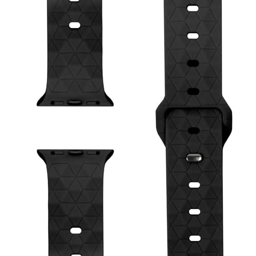 NALIA Hexion Armband kompatibel mit Apple Watch Armband Series SE/iWatch 10 9 8 7 6 5 4 3 2 1, 38/40/41/42mm, Silikon Loop mit Hexagon Design, Sportarmband Steck-Pin-Verschluss, Farbe:Tiefschwarz NALIA Hexion Armband kompatibel mit Apple Watch Armband Series SE/iWatch 10 9 8 7 6 5 4 3 2 1, 38/40/41/42mm, Silikon Loop mit Hexagon Design, Sportarmband Steck-Pin-Verschluss, Farbe:Tiefschwarz von NALIA
