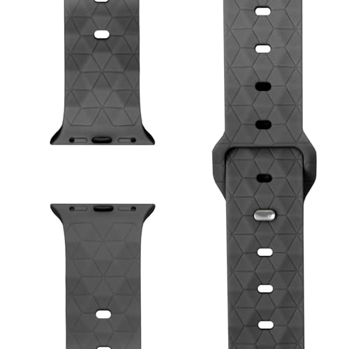 NALIA Hexion Silikon Armband kompatibel mit Apple Watch Armband iWatch Series Ultra/SE 10 9 8 7 6 5 4 3 2 1, 42/44/45/46/49mm, Watch Silikonband Sportarmband mit Steck-Pin, Farbe:Graphitgrau NALIA Hexion Silikon Armband kompatibel mit Apple Watch Armband iWatch Series Ultra/SE 10 9 8 7 6 5 4 3 2 1, 42/44/45/46/49mm, Watch Silikonband Sportarmband mit Steck-Pin, Farbe:Graphitgrau von NALIA