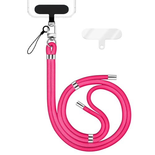 NALIA HoldMe Universal Handykette kompatibel mit Smartphone & Handyhüllen, Nylon-Seil Verstellbar & Abnehmbar, Umhänge-Band, Handyband, Lanyard mit Karabiner & 2 Patches, Farbe:Neon Pink NALIA HoldMe Universal Handykette kompatibel mit Smartphone & Handyhüllen, Nylon-Seil Verstellbar & Abnehmbar, Umhänge-Band, Handyband, Lanyard mit Karabiner & 2 Patches, Farbe:Neon Pink von NALIA