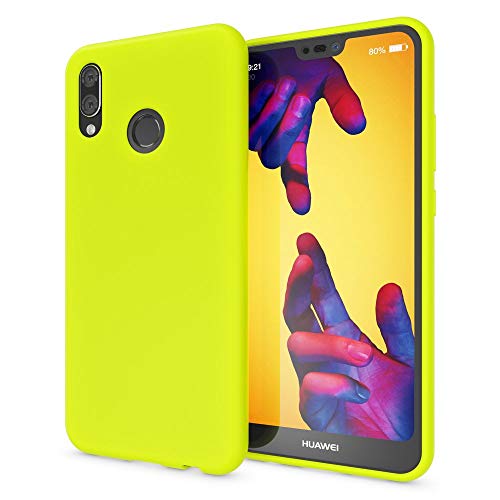 NALIA Hülle kompatibel mit Huawei P20 Lite, Ultra-Slim Handyhülle TPU Silikon Neon Case, Dünnes Phone Cover Gummi Schutzhülle Skin, Etui Handy-Tasche Backcover Smartphone Bumper, Farbe:Gelb von NALIA