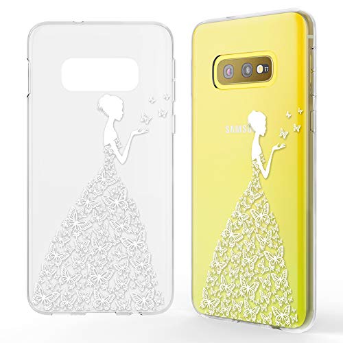 NALIA Hülle kompatibel mit Samsung Galaxy S10e, Motiv Handyhülle Slim Silikon Case Cover Schutzhülle Dünn Durchsichtig, Etui Handy-Tasche Backcover Transparent Bumper, Designs:Butterfly Princess von NALIA