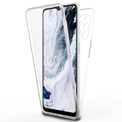 NALIA Klare 360° Schutzhülle kompatibel mit Samsung Galaxy A13 Hülle, Komplettschutz Transparent Anti-Gelb Durchsichtig Robust, Hardcase & Silikon Bumper & Displayschutz, Full-Cover Etui Handyhülle von NALIA