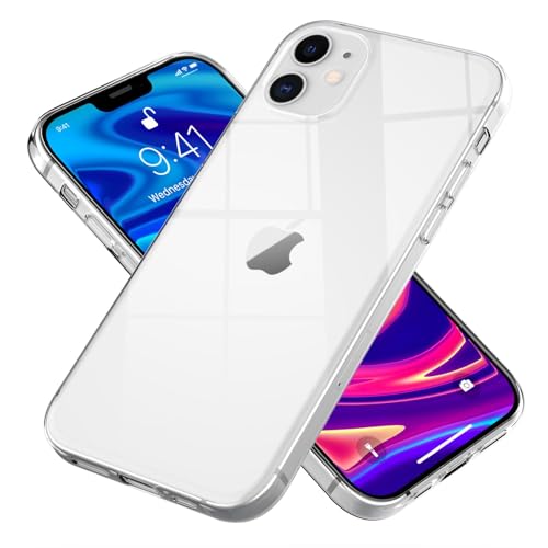 NALIA Klare Handyhülle kompatibel mit iPhone 12 / iPhone 12 Pro Hülle, Transparente Silikon Schutzhülle Clear Case Soft Phone Cover, Dünne Durchsichtige Handy-Tasche Bumper Etui Schale Backcover Skin von NALIA