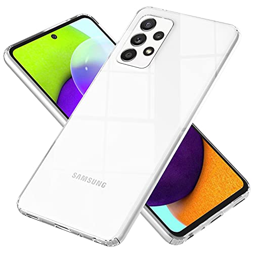 NALIA Klare Hülle kompatibel mit Samsung Galaxy A52 5G / A52 / A52s 5G Schutzhülle, Transparentes Kratzfestes Hard Backcover & Silikon Bumper, Durchsichtige Kunststoff Handyhülle Phone Case Cover von NALIA