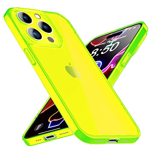NALIA Klare Neon Silikonhülle kompatibel mit iPhone 14 Pro Hülle, Durchsichtig Bunt Leuchtend Anti-Gelb Vergilbungsfrei, Dünne Robuste Schutzhülle TPU Silikon Handyhülle Cover Bumper, Farbe:Gelb NALIA Klare Neon Silikonhülle kompatibel mit iPhone 14 Pro Hülle, Durchsichtig Bunt Leuchtend Anti-Gelb Vergilbungsfrei, Dünne Robuste Schutzhülle TPU Silikon Handyhülle Cover Bumper, Farbe:Gelb von NALIA