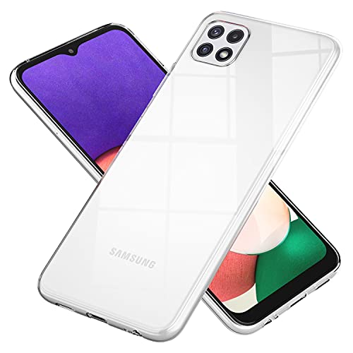 NALIA Klare Silikonhülle kompatibel mit Samsung Galaxy A22 5G Hülle, Transparent Anti-Gelb Durchsichtig Vergilbungsfrei Crystal Clear, Dünne Schutzhülle Stoßfeste Silikon Handyhülle Cover Case Bumper von NALIA