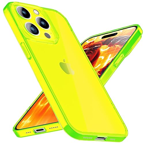 NALIA Klares Neon Silikon Case kompatibel mit iPhone 15 Pro Max Hülle, Durchsichtig Bunt Leuchtend, Kratzfest Dünn Robust Anti-Gelb Transparent Cover Slim Schutzhülle Bumper Backcover, Farbe:Gelb NALIA Klares Neon Silikon Case kompatibel mit iPhone 15 Pro Max Hülle, Durchsichtig Bunt Leuchtend, Kratzfest Dünn Robust Anti-Gelb Transparent Cover Slim Schutzhülle Bumper Backcover, Farbe:Gelb von NALIA