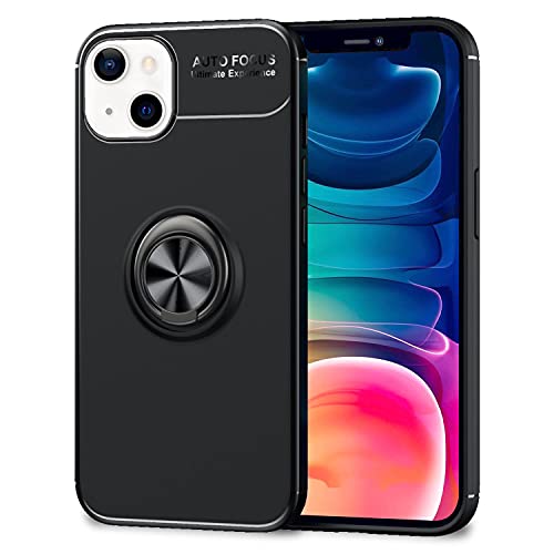 NALIA Matt-Schwarze Ringhülle kompatibel mit iPhone 13 Hülle, 360° Ring für Standfunktion & KFZ-Halterung, Robust rutschfest Stoßfest, Silikon Case Handyhülle Schutzhülle TPU Bumper, Farbe:Schwarz NALIA Matt-Schwarze Ringhülle kompatibel mit iPhone 13 Hülle, 360° Ring für Standfunktion & KFZ-Halterung, Robust rutschfest Stoßfest, Silikon Case Handyhülle Schutzhülle TPU Bumper, Farbe:Schwarz von NALIA