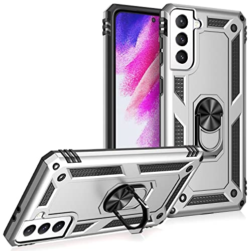 NALIA Military-Style Ringhülle kompatibel mit Samsung Galaxy S21 FE Hülle, Extrem Schützend Stoßfest Outdoor Case, 360° Ring für Standfunktion & KFZ-Halterung, Hardcase & Silikon Cover, Farbe:Silber NALIA Military-Style Ringhülle kompatibel mit Samsung Galaxy S21 FE Hülle, Extrem Schützend Stoßfest Outdoor Case, 360° Ring für Standfunktion & KFZ-Halterung, Hardcase & Silikon Cover, Farbe:Silber von NALIA