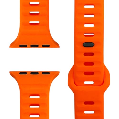 NALIA Motion Silikon Armband kompatibel mit Apple Watch Armband iWatch Series SE/10/9/8/7/6/5/4/3/2/1, 38/40/41/42mm, Ersatzarmband Soft Sportarmband mit Steck-Pin Verschluss, Farbe:Neon Orange NALIA Motion Silikon Armband kompatibel mit Apple Watch Armband iWatch Series SE/10/9/8/7/6/5/4/3/2/1, 38/40/41/42mm, Ersatzarmband Soft Sportarmband mit Steck-Pin Verschluss, Farbe:Neon Orange von NALIA