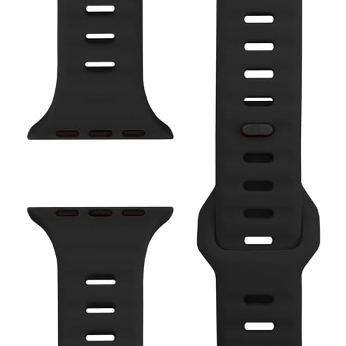 NALIA Motion Silikon Armband kompatibel mit Apple Watch Armband iWatch Series Ultra/SE 10 9 8 7 6 5 4 3 2 1, 42/44/45/46/49mm, Ersatzarmband Sportarmband Steck-Pin Verschluss, Farbe:Tiefschwarz NALIA Motion Silikon Armband kompatibel mit Apple Watch Armband iWatch Series Ultra/SE 10 9 8 7 6 5 4 3 2 1, 42/44/45/46/49mm, Ersatzarmband Sportarmband Steck-Pin Verschluss, Farbe:Tiefschwarz von NALIA