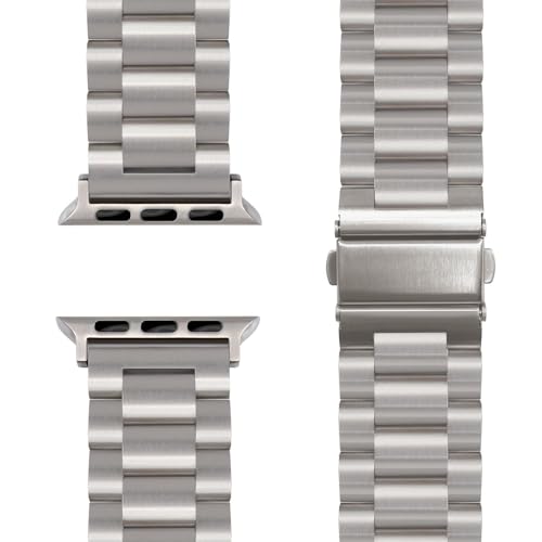 NALIA Mova Edelstahl Armband kompatibel mit Apple Watch Armband iWatch Series SE/10/9/8/7/6/5/4/3/2/1, 38/40/41/42mm, Metall Ersatzarmband mit Doppelfaltschließe, Rostfrei, Farbe:Eisstern Silber NALIA Mova Edelstahl Armband kompatibel mit Apple Watch Armband iWatch Series SE/10/9/8/7/6/5/4/3/2/1, 38/40/41/42mm, Metall Ersatzarmband mit Doppelfaltschließe, Rostfrei, Farbe:Eisstern Silber von NALIA