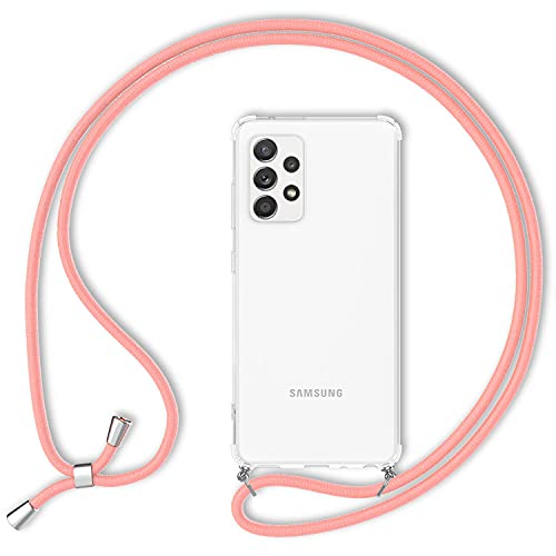 NALIA Necklace Case kompatibel mit Samsung Galaxy A52 5G / A52 / A52s 5G Hülle, Transparente Handyhülle mit Kette Schutzhülle & Handy-Schnur, Hardcase mit Umhänge-Band Chain Cover, Farbe:Pink NALIA Necklace Case kompatibel mit Samsung Galaxy A52 5G / A52 / A52s 5G Hülle, Transparente Handyhülle mit Kette Schutzhülle & Handy-Schnur, Hardcase mit Umhänge-Band Chain Cover, Farbe:Pink von NALIA