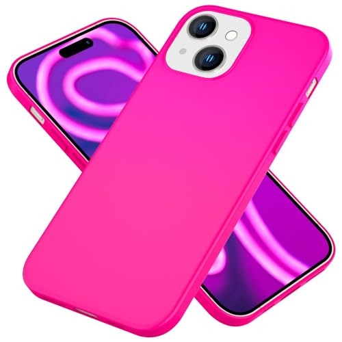 NALIA Neon Cover kompatibel mit iPhone 15 Hülle, Bunte Silikonhülle Intensive Farbe, Samtig Weich Gummiert rutschfest Stoßfest, Dünne Handyhülle Schutzhülle Soft Case Backcover Bumper, Farbe:Pink von NALIA