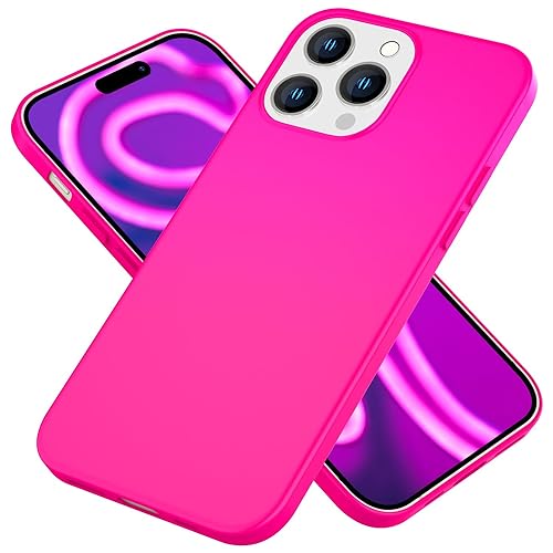 NALIA Neon Cover kompatibel mit iPhone 15 Pro Hülle, Bunte Silikonhülle Intensive Farbe, Samtig Weich Gummiert rutschfest Stoßfest Dünn Handyhülle Schutzhülle Soft Case Backcover Bumper, Farbe:Pink von NALIA