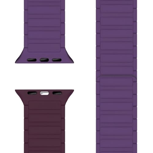 NALIA Nexus Magnet Armband kompatibel mit Apple Watch Armband Series SE/iWatch 10 9 8 7 6 5 4 3 2 1, 38/40/41/42mm, Silikon Loop mit Rillendesign, Sportarmband Magnetisch, Farbe:Beerenviolett NALIA Nexus Magnet Armband kompatibel mit Apple Watch Armband Series SE/iWatch 10 9 8 7 6 5 4 3 2 1, 38/40/41/42mm, Silikon Loop mit Rillendesign, Sportarmband Magnetisch, Farbe:Beerenviolett von NALIA