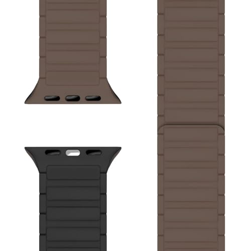 NALIA Nexus Magnet Armband kompatibel mit Apple Watch Armband Series Ultra/SE 10 9 8 7 6 5 4 3 2 1, 42/44/45/46/49mm, Silikon Loop mit Rillendesign, Sportarmband, Farbe:Mokkabraun NALIA Nexus Magnet Armband kompatibel mit Apple Watch Armband Series Ultra/SE 10 9 8 7 6 5 4 3 2 1, 42/44/45/46/49mm, Silikon Loop mit Rillendesign, Sportarmband, Farbe:Mokkabraun von NALIA