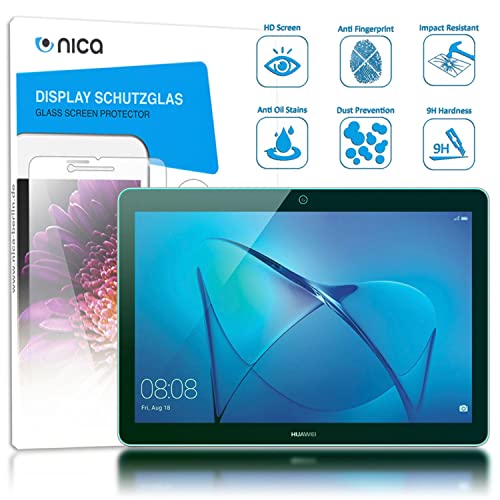 NALIA Schutzglas kompatibel mit Huawei MediaPad T3, Full-Cover Displayschutz Tablet-Folie, 9H Härte Glas-Schutzfolie Bildschirm-Abdeckung, Schutz-Film HD Screen Protector Tempered Glass - Transparent von NALIA