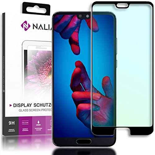 NALIA Schutzglas kompatibel mit Huawei P20 Pro, 3D Full-Cover Displayschutz Hüllen-Kompatibel, 9H gehärtete Glas-Schutzfolie Handy-Folie Schutz-Film, Clear HD Screen Protector - Transparent (schwarz) von NALIA