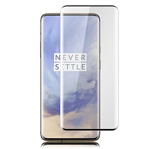 NALIA Schutzglas kompatibel mit OnePlus 7T Pro Glas, 9H Full-Cover Screen Display Schutz, Handy Schutzfolie Bildschirm-Abdeckung Schutz-Film Protector Tempered Glass Case Klar - Transparent Schwarz von NALIA