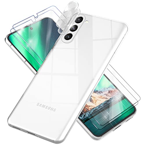 NALIA Set [5-in-1] kompatibel mit Samsung Galaxy S23 Plus Hülle, [1x Klare Silikonhülle & 2X Displayschutz & 2X Kameraschutz] Transparent Anti-Gelb Durchsichtig Kratzfest, Stoßfeste Schutzhülle Cover von NALIA