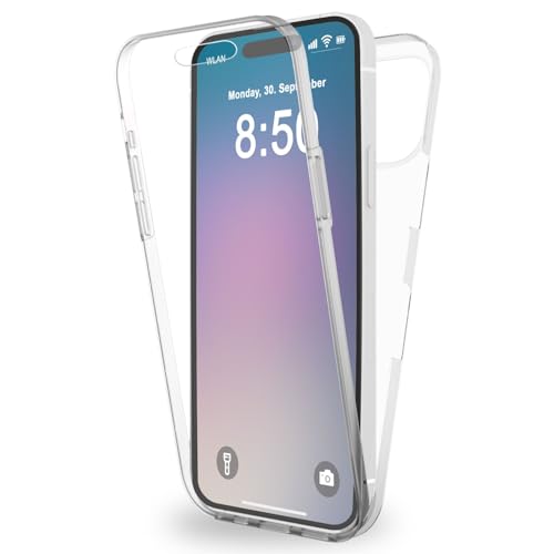 NALIA Transparent 360° Case kompatibel mit iPhone 16 Pro Hülle, Komplettschutz Full-Body Schutzhülle Full-Cover Durchsichtig Klar Anti-Gelb Robust, Hardcase mit Silikon Bumper & Displayschutz NALIA Transparent 360° Case kompatibel mit iPhone 16 Pro Hülle, Komplettschutz Full-Body Schutzhülle Full-Cover Durchsichtig Klar Anti-Gelb Robust, Hardcase mit Silikon Bumper & Displayschutz von NALIA