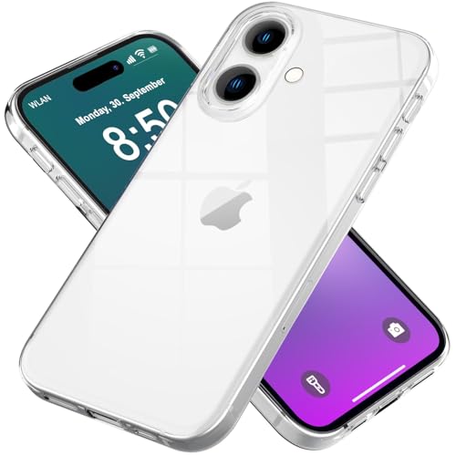 NALIA Transparent Silikonhülle kompatibel mit iPhone 16 Hülle, Durchsichtig Klar Crystal Clear Anti-Gelb Vergilbungsfrei Dünn, Schutzhülle Silikon Stoßfest Cover Case Bumper Handyhülle Etui TPU NALIA Transparent Silikonhülle kompatibel mit iPhone 16 Hülle, Durchsichtig Klar Crystal Clear Anti-Gelb Vergilbungsfrei Dünn, Schutzhülle Silikon Stoßfest Cover Case Bumper Handyhülle Etui TPU von NALIA