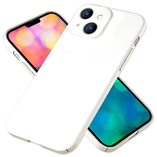 NALIA Ultra-Dünnes Hardcase kompatibel mit iPhone 14 Plus Hülle, Anti-Fingerabdruck Seidig-Matt rutschfest Extra-Leicht 0,5mm Schlank, Harte Schutzhülle Handyhülle Slim-Fit Cover Case, Farbe:Weiß von NALIA