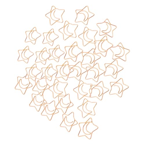 NAMOARLY 100 Stück Büroklammern Mini, Heftklammern Farbig Falten Clips Schreibwaren Sortiert Geformt Ästhetisch Winzig Kabine Kleine Papierklammern Metall Rose Gold von NAMOARLY
