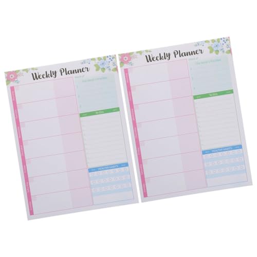 NAMOARLY 2 Stück Wochenplaner Zeitplan Kalender Kalender-Notizbuch Büroplaner wöchentlich Notepad abreißen notebooks the notebook noteboon tägliches notizbuch notizblock auflisten Papier von NAMOARLY