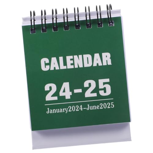 NAMOARLY 2024 Tischkalender Kleiner Kalender Einfacher Minikalender Mit Schreibtischplaner Kalenderplaner Ornamente Mini-monatskalender Mini-planerkalender Standkalender Liste Papier Green von NAMOARLY