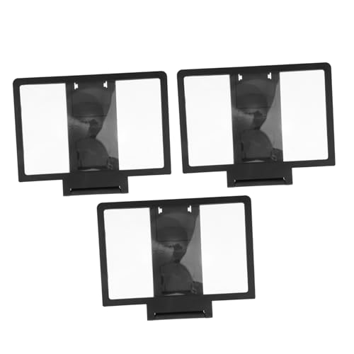NAMOARLY 3 Stücke Telefon-bildschirmverstärker Handy-Rack-ständer Lupe Für Telefon Multifunktionaler Handyhalter Schwarzes Pp-PVC-Material von NAMOARLY