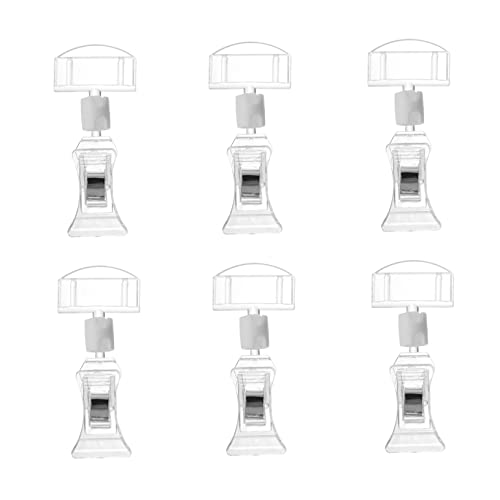NAMOARLY 6 Stück Werbemappe Aus Acryl Clip-tag Am Schilderhalter Etikett Gestell Ereignis Inhaber Einzelhandel Name Clips Anzeigen Ausstellungsständer Clip Auf Tags Steht Displayhalter von NAMOARLY
