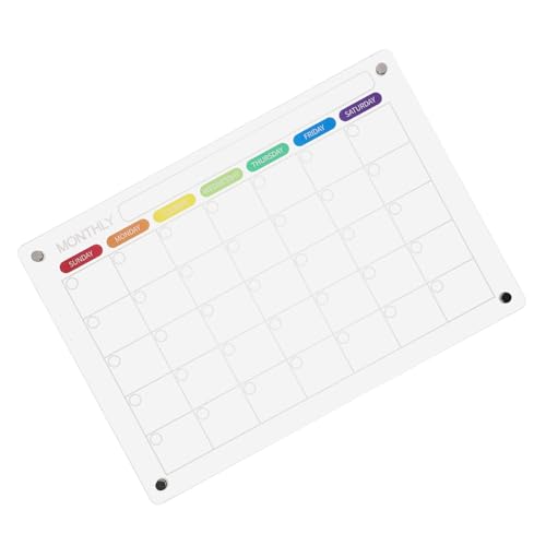NAMOARLY Magnetischer Planer Für Kühlschrank Groß Kühlschrankkalender Trocken Abwischbar Essensplanertafel Schwarz Erwachsene Kühlschrank Trockener Löschbrett Monatlich Mini Wischen U Acryl von NAMOARLY