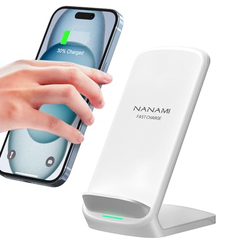 NANAMI Fast Wireless Charger, 10W Induktive Ladestation für Samsung Galaxy S24/S23/S22/S22+/S21/S20/S10/S9+/S9/S8/S7 Note 20/10, 7.5W für iPhone 15/14/13/12/11/SE 2020/X/XS/XR/8/8 Plus Google Pixel LG von NANAMI