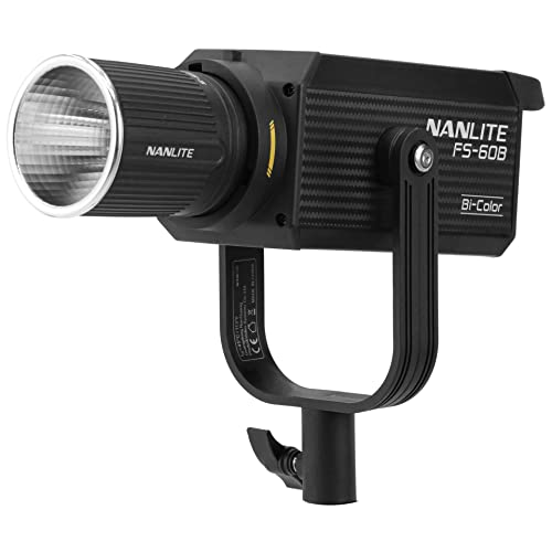 NANLITE Studio-Scheinwerfer FS-60B Bi-Color (3817) - Schwarz - 1er Pack - FMM, Bowens - Bi-Color COB-LED 70W - 2700-6500K CCT - bis 13.360 Lux @1m von NANLITE