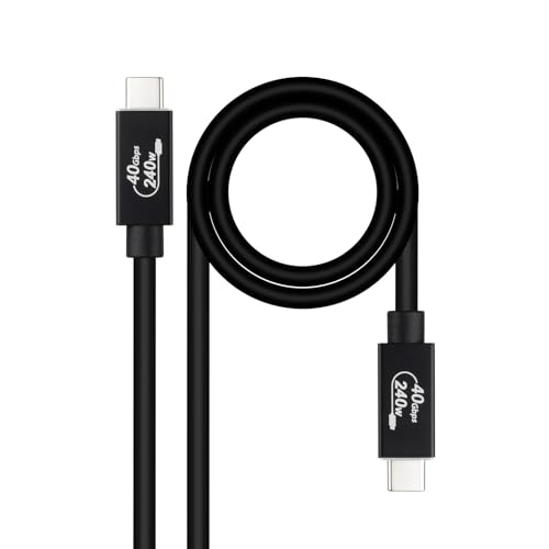 NANOCABLE 10.01.5002 USB 4 Gen 3x2 40Gbps 5A/240W USB-C auf USB-C Kompatibel mit Thunderbolt 3 und Thunderbolt 4, bis zu 8K @ 60Hz schwarz 1,8 Meter NANOCABLE 10.01.5002 USB 4 Gen 3x2 40Gbps 5A/240W USB-C auf USB-C Kompatibel mit Thunderbolt 3 und Thunderbolt 4, bis zu 8K @ 60Hz schwarz 1,8 Meter von NANOCABLE