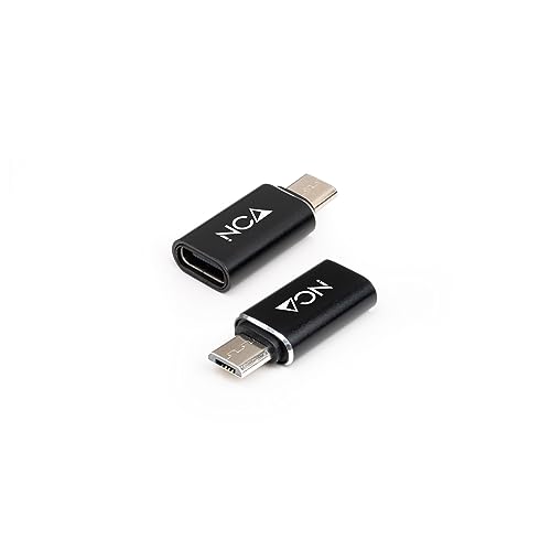 NANOCABLE 10.02.0014 – Micro-USB-auf-USB-C-Adapter, Micro-B-Stecker auf USB-C-Buchse, Schwarz von NANOCABLE