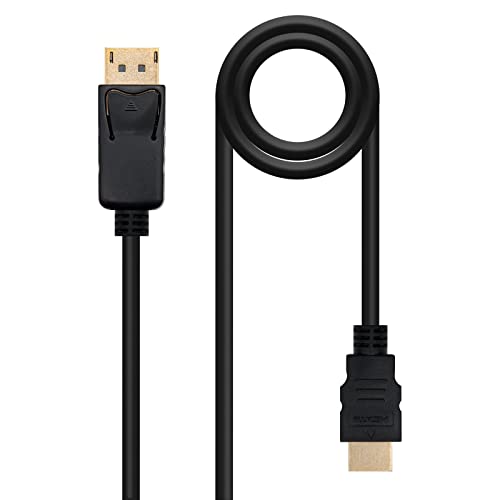 NANOCABLE 10.15.4300 – Displayport-auf-HDMI-Konverterkabel, Displayport/Stecker – HDMI/Stecker, Schwarz, 0,5 m von NANOCABLE