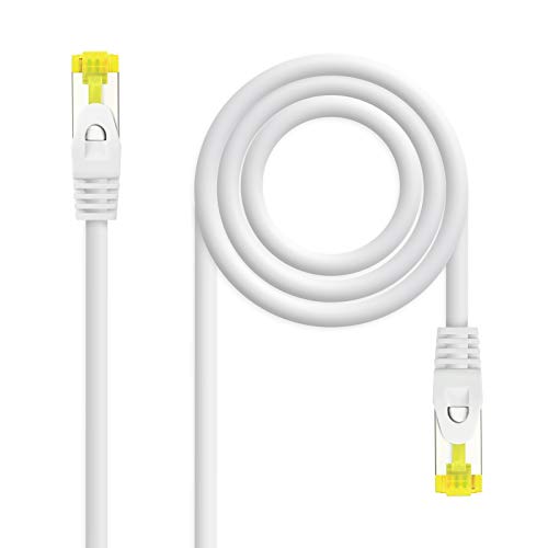 NANOCABLE 10.20.1900-L30-W – Netzwerkkabel-Patchkabel RJ45 LSZH CAT.6A SFTP AWG26, Weiß, 30 cm von NANOCABLE