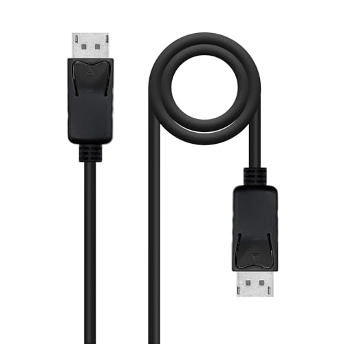 NANOCABLE 10.15.2700 - DisplayPort-Kabel 1.2 CCS (mit kupferbeschichteten Stahlleiter), Stecker auf Stecker, 4K bei 144Hz, 21,6 Gbit/s, 0,5 m, Schwarz von NANOCABLE